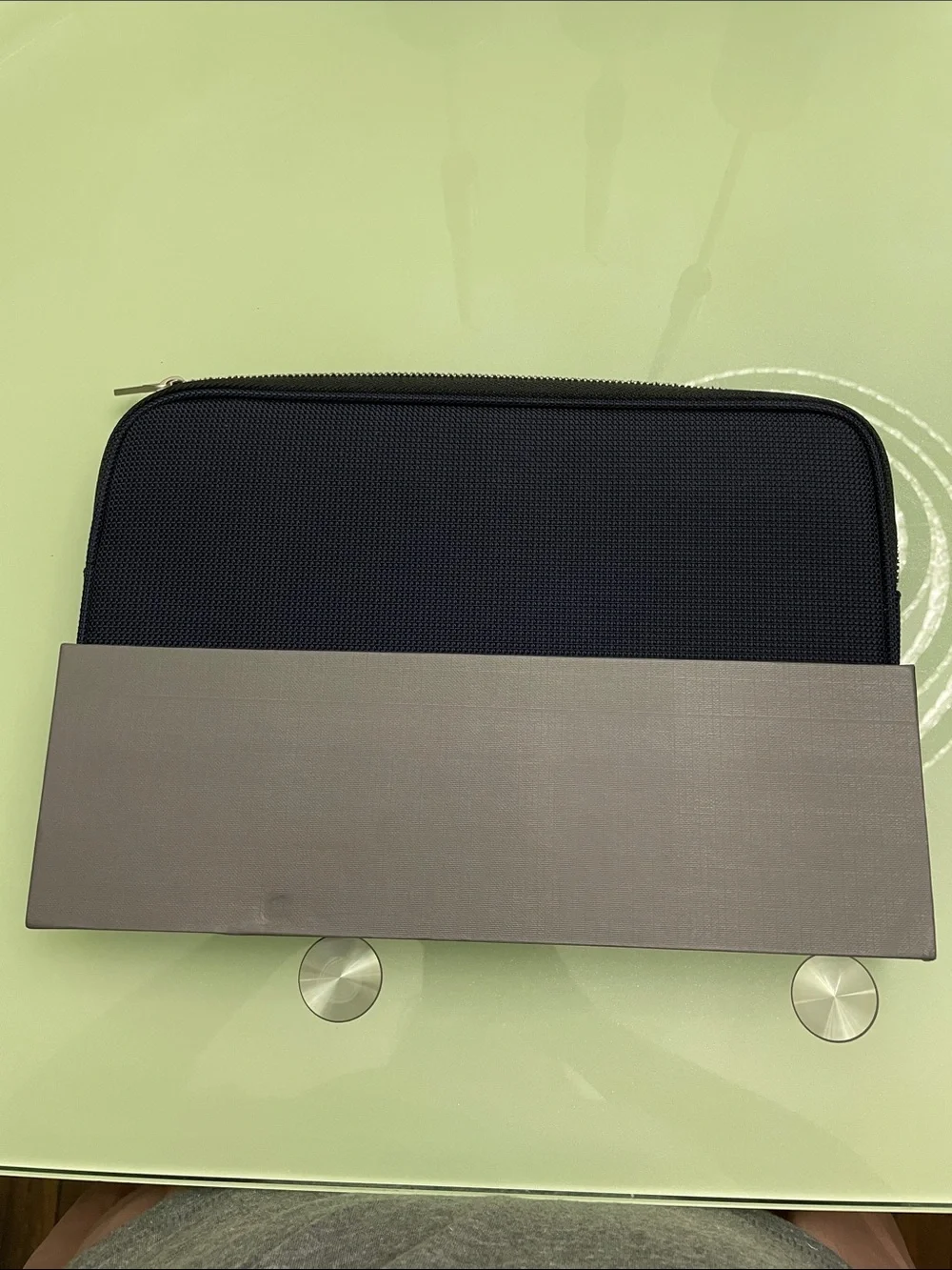 Jack Spade Navy Nylon Laptop Sleeve with Front Zip Pocket